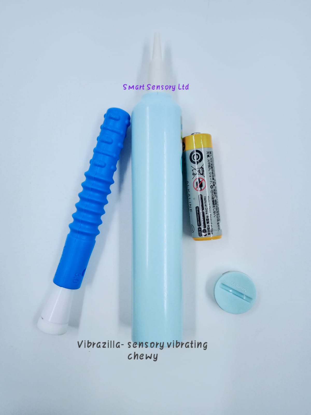 Sensory Vibration Handle with Textured Blue Zilla Jr. Tube